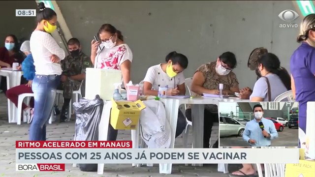 Pessoas com 25 anos já podem se vacinar em Manaus Reprodução TV