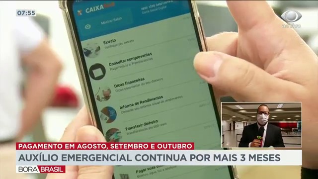 Governo prorroga auxílio emergencial por mais três meses Reprodução TV