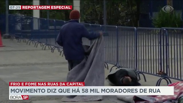 Movimento diz que há 58 mil moradores de rua em SP Reprodução TV