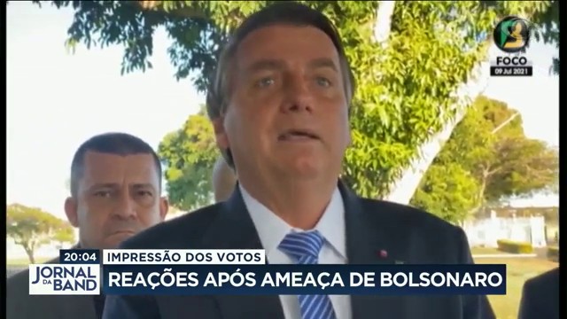 Bolsonaro ameaça barrar eleições de 2022 sem voto impresso Reprodução TV