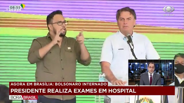 Bolsonaro é internado em hospital em Brasília Reprodução TV