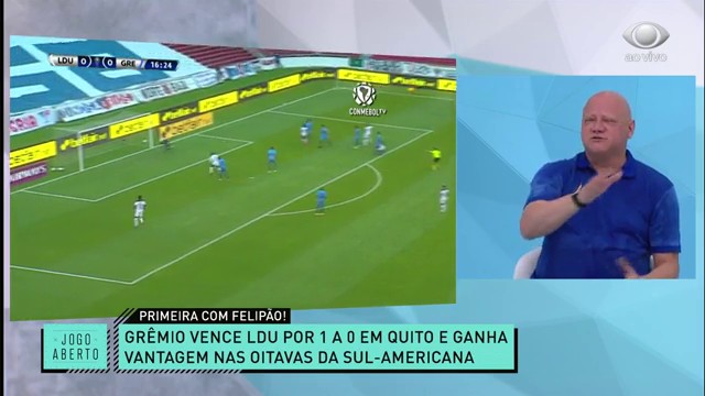 Grêmio vence a LDU no primeiro triunfo sob o comando do Felipão Reprodução TV