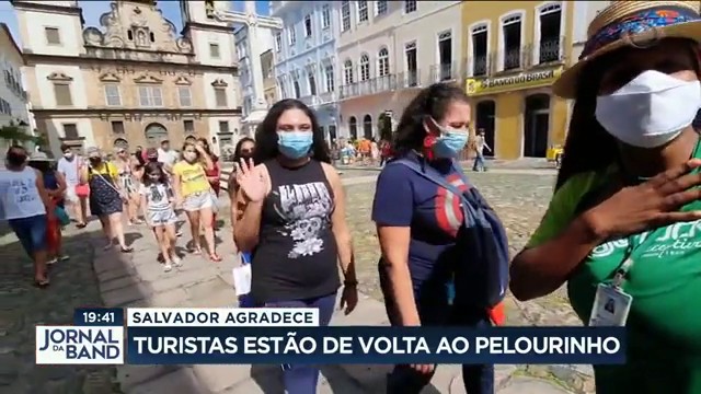 Turistas voltam ao Pelourinho e Salvador agradece Reprodução TV