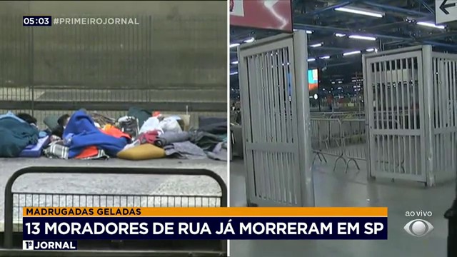 13 moradores de rua já morreram nas madrugadas geladas em SP Reprodução TV