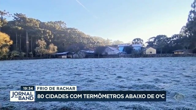  80 cidades têm temperaturas abaixo de 0ºC Reprodução TV