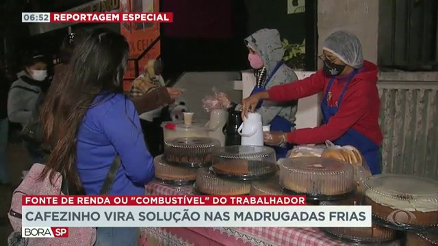 Cafezinho vira solução nas madrugadas frias  Reprodução TV