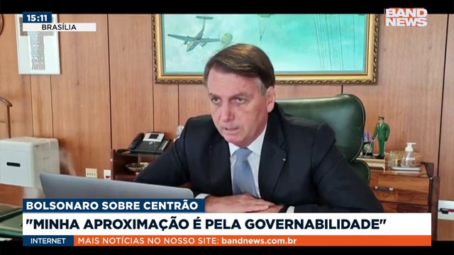 Bolsonaro sobre Centrão: "Aproximação é pela governabilidade"