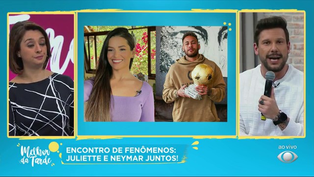 A amizade tá on: Neymar presenteia Juliette com óculos juliet