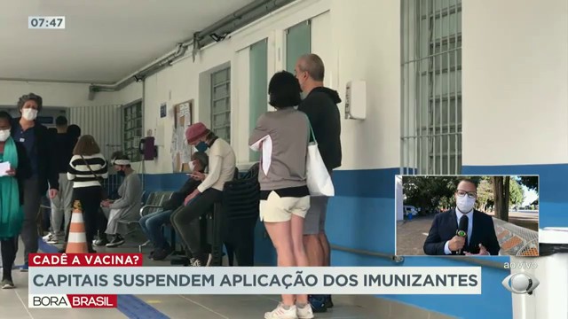 Capitais suspendem vacinação por falta de doses Reprodução TV