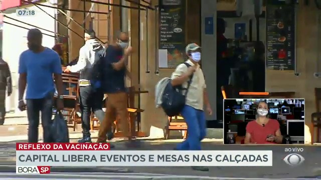 Capital libera eventos e mesas nas calçadas Reprodução TV