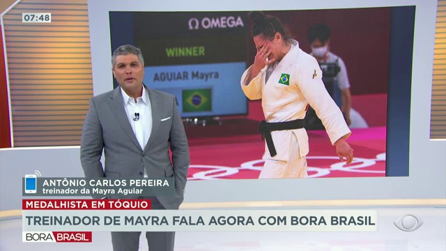 Treinador da Mayra Aguiar fala após medalha nos Jogos de Tóquio Reprodução TV