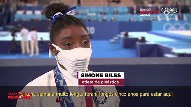 "Eu não esperava uma medalha hoje", admite Simone Biles