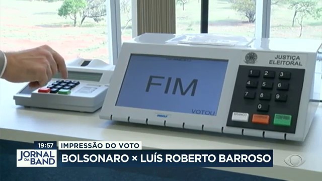 Impressão do voto: tensão entre Bolsonaro e Luís Roberto Barroso Reprodução TV