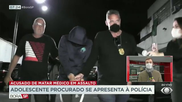 Menor suspeito de matar médico se apresenta à polícia Reprodução TV