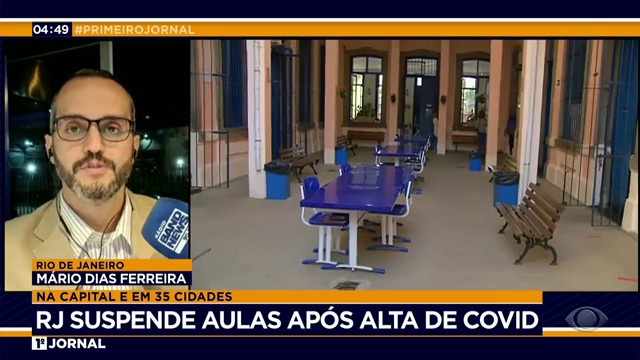 RJ suspende aulas na capital e em 35 cidades após alta de Covid Reprodução TV