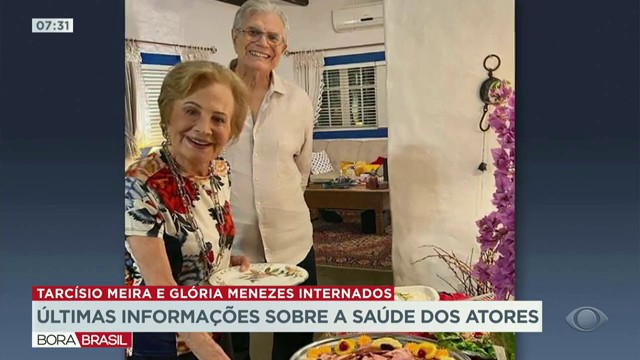 Tarcísio Meira e Glória Menezes seguem internados em São Paulo Reprodução TV