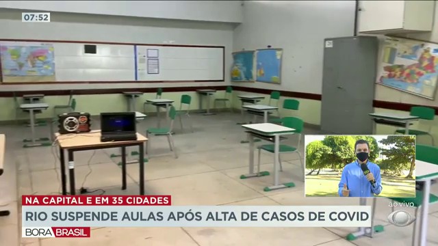 Rio de Janeiro suspende aulas após alta de casos de Covid-19 Reprodução TV