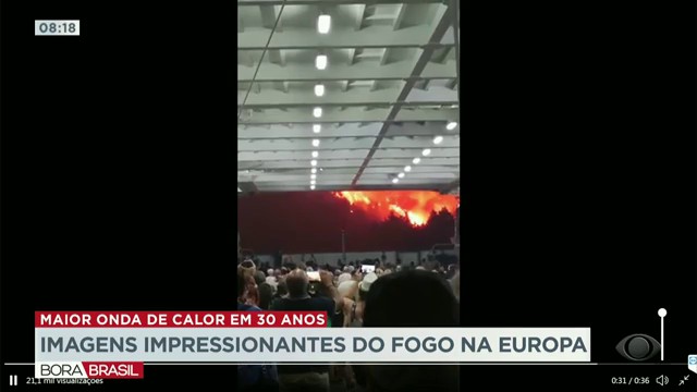 Incêndios na Europa impressionam e onda de calor é a maior em 30 anos Reprodução TV