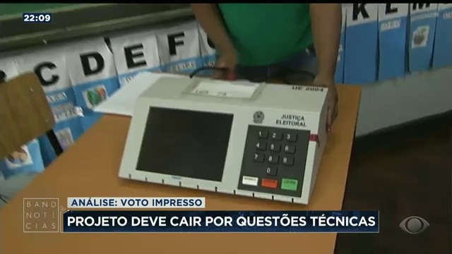 Análise do voto impresso: Projeto deve cair por questões técnicas Reprodução TV