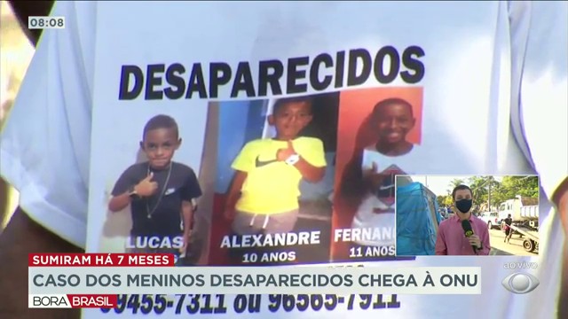 Caso dos meninos desaparecidos chega à ONU Reprodução TV