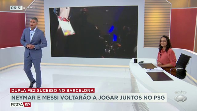 Neymar e Messi voltarão a jogar juntos no PSG Reprodução TV