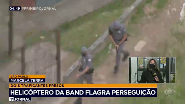 Helicóptero da Band flagra perseguição a dois traficantes