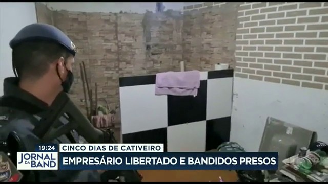 Empresário libertado e bandidos presos Reprodução TV