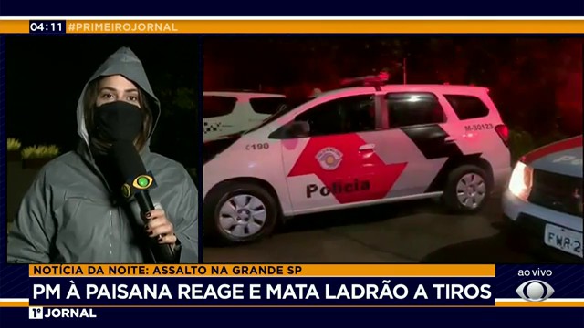 PM à paisana reage e mata ladrão a tiros assalto na  Reprodução TV