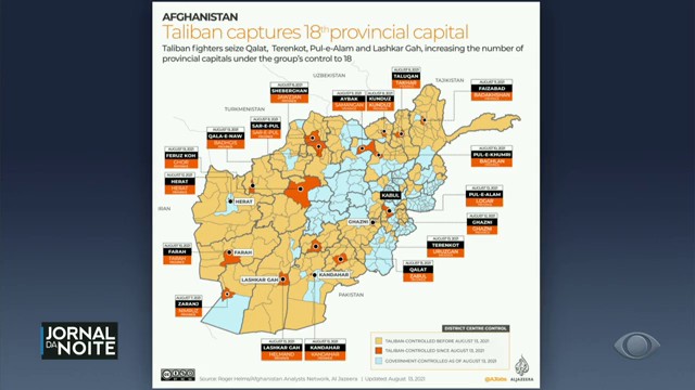 Talibã aumenta o cerco na cidade de Cabul, capital do Afeganistão Reprodução TV