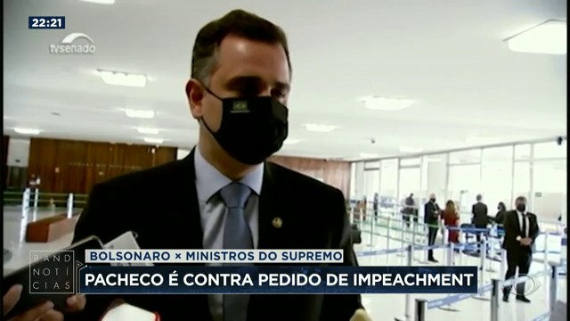 Pacheco é contra pedido de impeachment de ministros do STF Reprodução TV