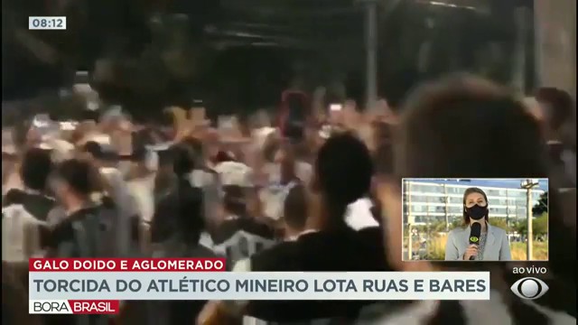  Torcida do Atlético Mineiro lota ruas e bares Reprodução TV