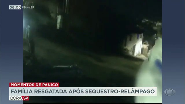 Família resgatada após sequestro-relâmpago Reprodução TV