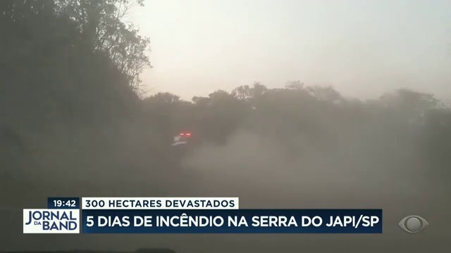  5 dias de incêndio na Serra do Japi  Reprodução TV