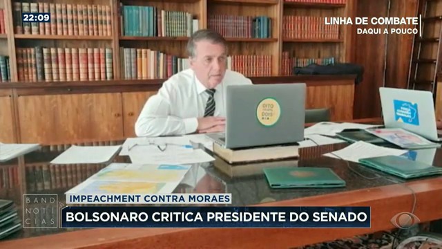 Bolsonaro critica Pacheco por arquivar impeachment de Moraes Reprodução TV