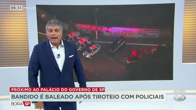 Homem é baleado em tiroteio com policiais Reprodução TV