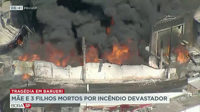 Mãe e 3 filhos mortos por incêndio devastador Reprodução TV