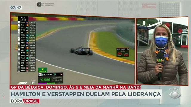 Hamilton e Verstappen duelam pela liderança na Fórmula 1 Reprodução TV