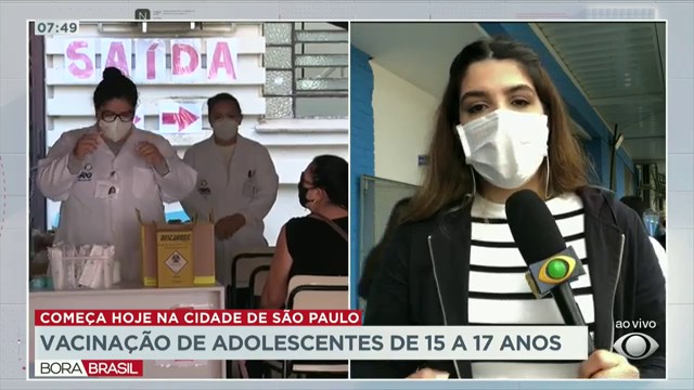 Vacinação de adolescentes de 15 a 17 anos começa hoje em São Paulo Reprodução TV