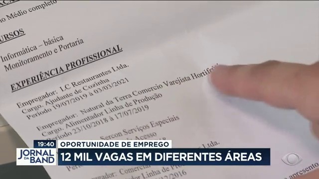 Mutirão do emprego tem mais de 12 mil vagas Reprodução TV