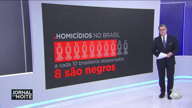 Negros têm mais do que o dobro de chance de serem assassinados no país Reprodução TV