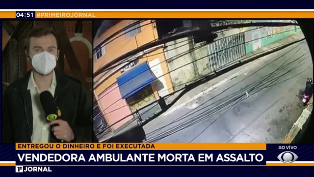 Vendedora ambulante é morta em assalto Reprodução TV