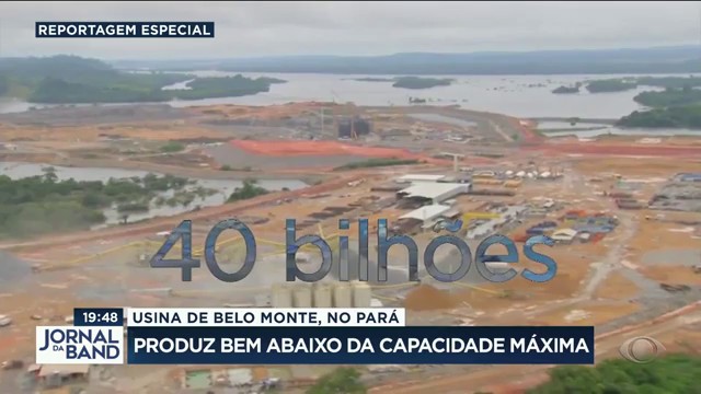 Usina de Belo Monte produz bem abaixo da capacidade  Reprodução TV