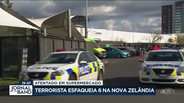 Terrorista é morto após esfaquear 6 na Nova Zelândia Reprodução TV