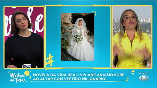 Viviane Araújo casa com vestido milionário Reprodução TV