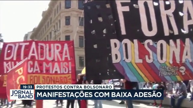 Protestos contra Bolsonaro também aconteceram em cidades do Brasil  Reprodução TV