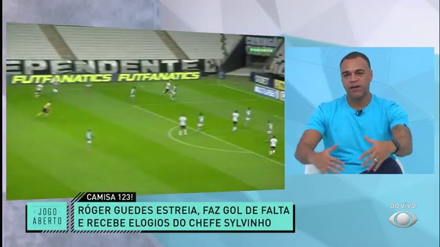 QUE ESTREIA! Róger Guedes marca, mas Timão fica no empate Reprodução TV