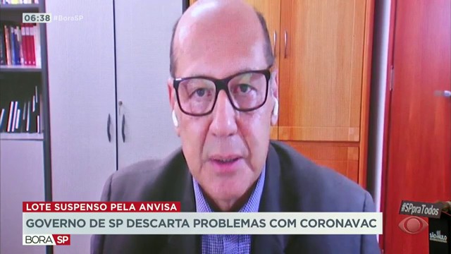 Governo de SP descarta problemas com coronavac Reprodução TV