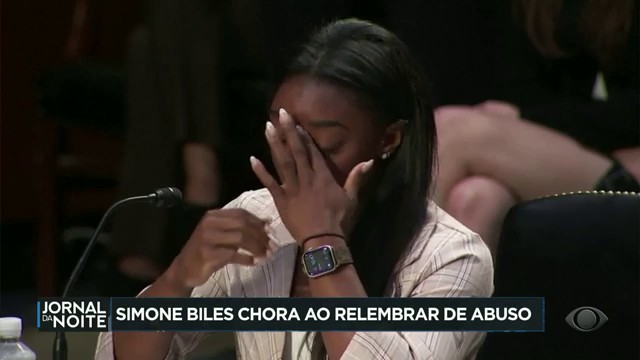 EUA: Simone Biles chora ao relembrar de abusos de ex-técnico Reprodução TV