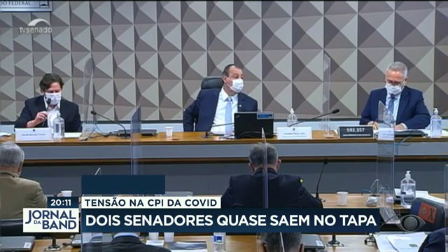 Senadores discutem na CPI da pandemia Reprodução TV