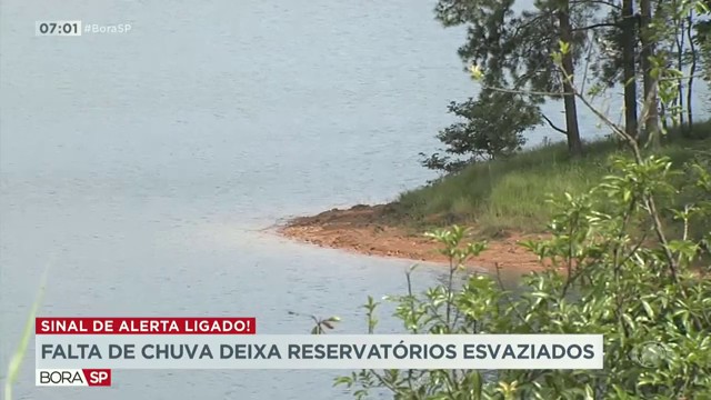 Falta de chuva deixa reservatórios esvaziados Reprodução TV